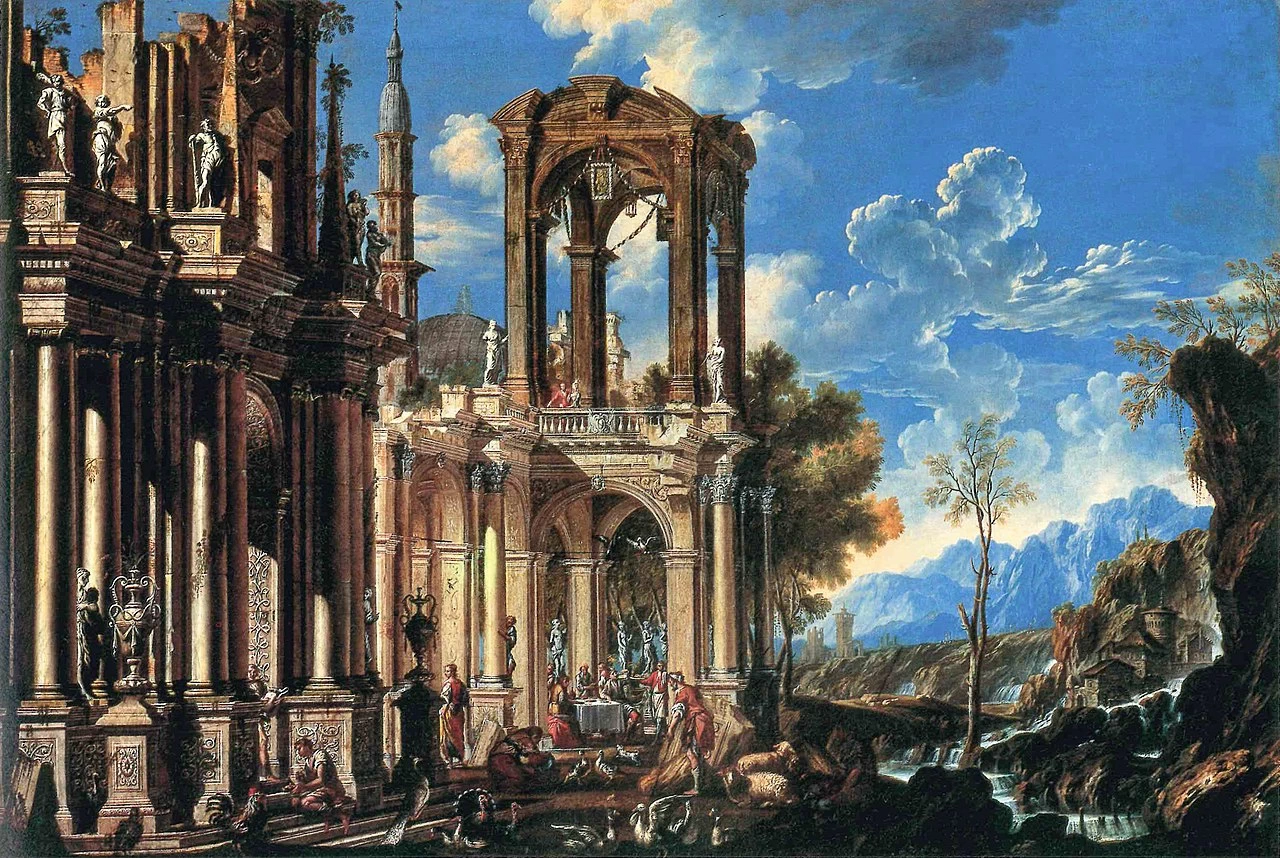 Francesco Aviani - Paesaggio con Lazzaro e il ricco Epulone, Museo Civico di Palazzo Chiericati, Vicenza